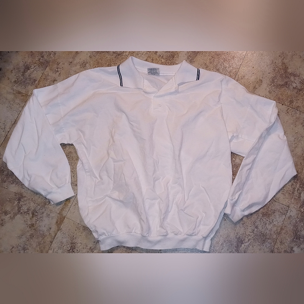 🐊10 for $10🐊 VTG Womens Willow Pointe Sportswear White Collar L/s Pullover M